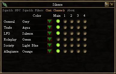 Silence - Chat Channel Options