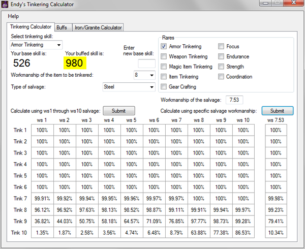 Endy's Tinkering Calculator Endy's Tinkering Calculator